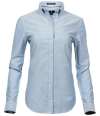 T4001 4001 Tee Jays Ladies Perfect Long Sleeve Oxford Shirt Light Blue colour image
